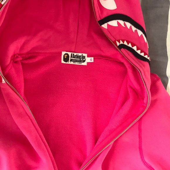 Bape | Jackets & Coats | Bape Ladies Shark Hoodies Pink Xs | Poshmark